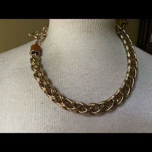 Designer Banana Republic Chunky Heavy Link Choker Collar Necklace